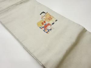 作家物　童子に楽器模様織出し名古屋帯